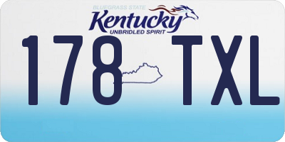KY license plate 178TXL