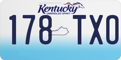 KY license plate 178TXO