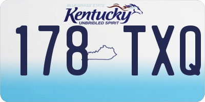 KY license plate 178TXQ
