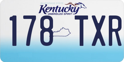 KY license plate 178TXR