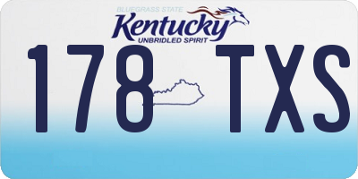 KY license plate 178TXS