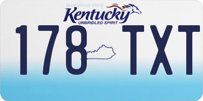 KY license plate 178TXT