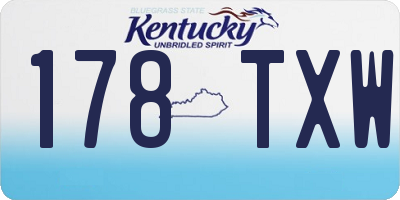 KY license plate 178TXW