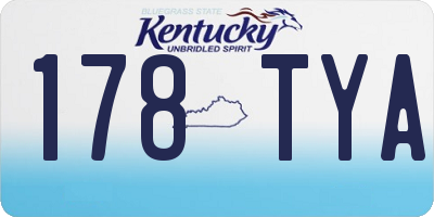 KY license plate 178TYA