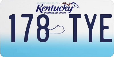 KY license plate 178TYE
