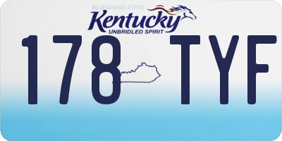 KY license plate 178TYF