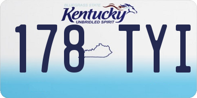 KY license plate 178TYI