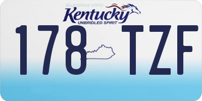 KY license plate 178TZF