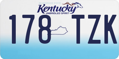 KY license plate 178TZK