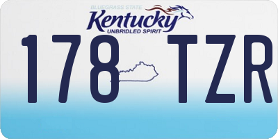 KY license plate 178TZR