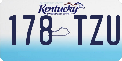 KY license plate 178TZU