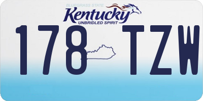 KY license plate 178TZW