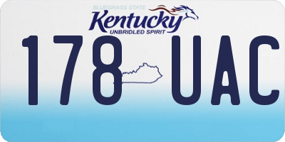 KY license plate 178UAC