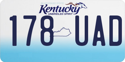 KY license plate 178UAD