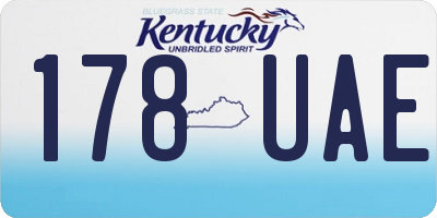 KY license plate 178UAE