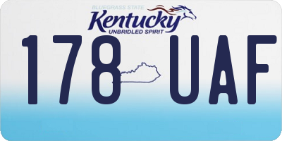 KY license plate 178UAF