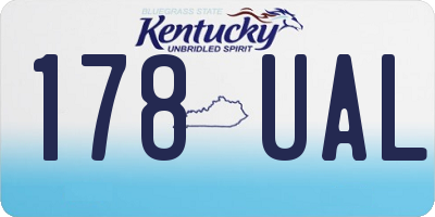KY license plate 178UAL