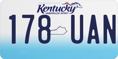 KY license plate 178UAN