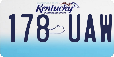 KY license plate 178UAW