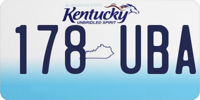 KY license plate 178UBA