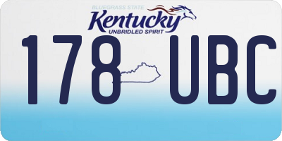 KY license plate 178UBC