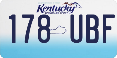 KY license plate 178UBF