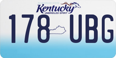 KY license plate 178UBG