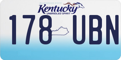 KY license plate 178UBN