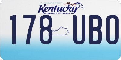 KY license plate 178UBO