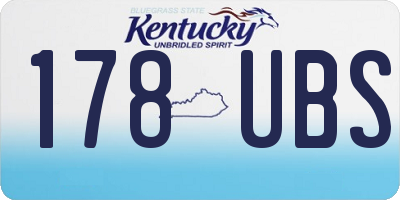 KY license plate 178UBS