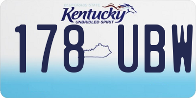KY license plate 178UBW
