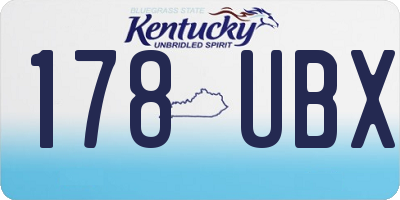 KY license plate 178UBX