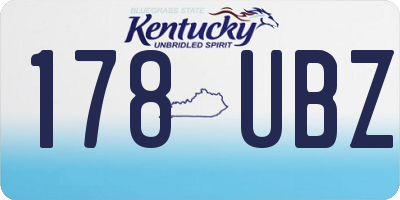 KY license plate 178UBZ