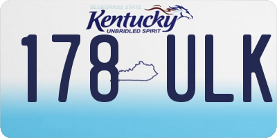 KY license plate 178ULK