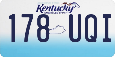KY license plate 178UQI