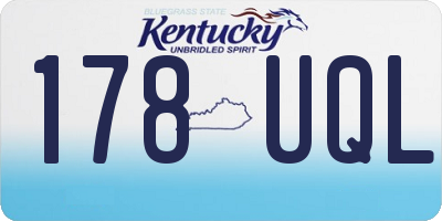 KY license plate 178UQL