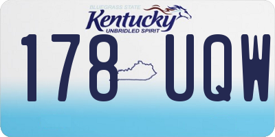 KY license plate 178UQW