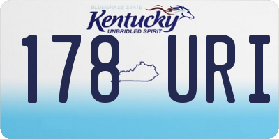 KY license plate 178URI