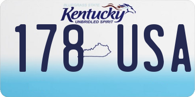 KY license plate 178USA