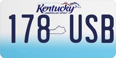KY license plate 178USB