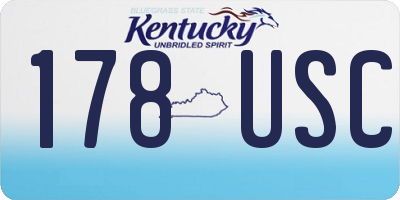 KY license plate 178USC