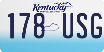 KY license plate 178USG