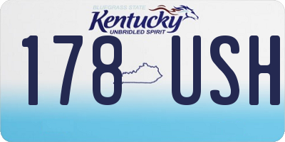 KY license plate 178USH