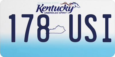 KY license plate 178USI