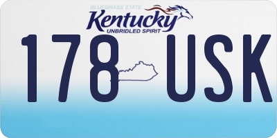 KY license plate 178USK