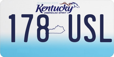 KY license plate 178USL