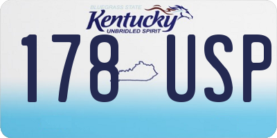 KY license plate 178USP