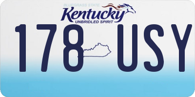 KY license plate 178USY