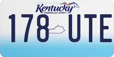 KY license plate 178UTE