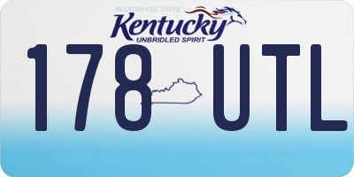 KY license plate 178UTL